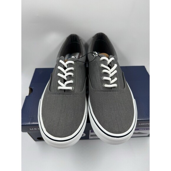Izod Men's Rangley Canvas Memory Foam Gray Lace Up Sneaker Shoes Size 10 New - Picture 3 of 16